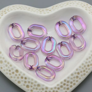 30pcs Translucent Acrylic Chain Oval Links 20x14mm Translucent Plastic Open Links Necklace Chain Links  (ZKPJ114-5)