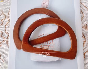 Par de asas de madera para monedero de 15 cm, redondas, para bolso de mano (ST_BL_032)
