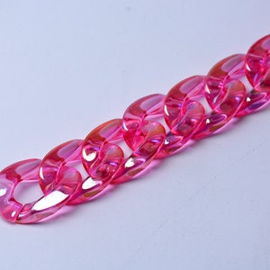 25pcs Translucent Acrylic Chain Oval Links 23x17mm Plastic Curb Chain Link Plastic Open Links Necklace Chain Links  (ZKPJ067)