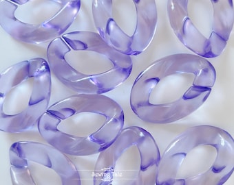100pcs Acrylic Chain Links Open Link Size 24mmx18mm Plastic Chain Links Chunky Chain Links Twist Links Oval Links (ZKPJ032)