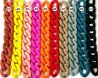 100pcs Acrylic Chain Links Open Link Size 30x20mm Plastic Chain Links Chunky Chain Links Twist Links Oval Links (ZKPJ171)