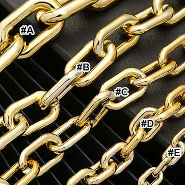 100pcs Gold Color Acrylic Chain Oval Links Plastic Curb Chain Link Plastic Open Links Collier Chain Links (ZKPJ165)