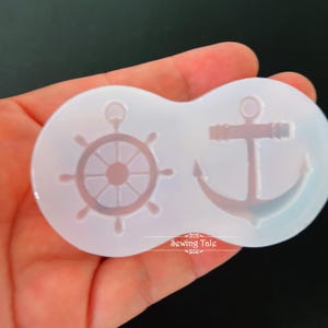 Molde de silicona con forma de ancla, molde de resina de silicona para joyería, moldes de resina epoxi, molde de resina para aretes (DJ_M_276) imagen 1