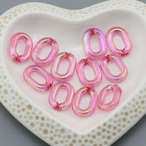 30pcs Translucent Acrylic Chain Oval Links 20x14mm Translucent Plastic Open Links Necklace Chain Links  (ZKPJ114-3)