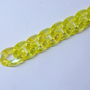 25pcs Translucent Acrylic Chain Oval Links 23x17mm Plastic Curb Chain Link Plastic Open Links Necklace Chain Links  (ZKPJ063)