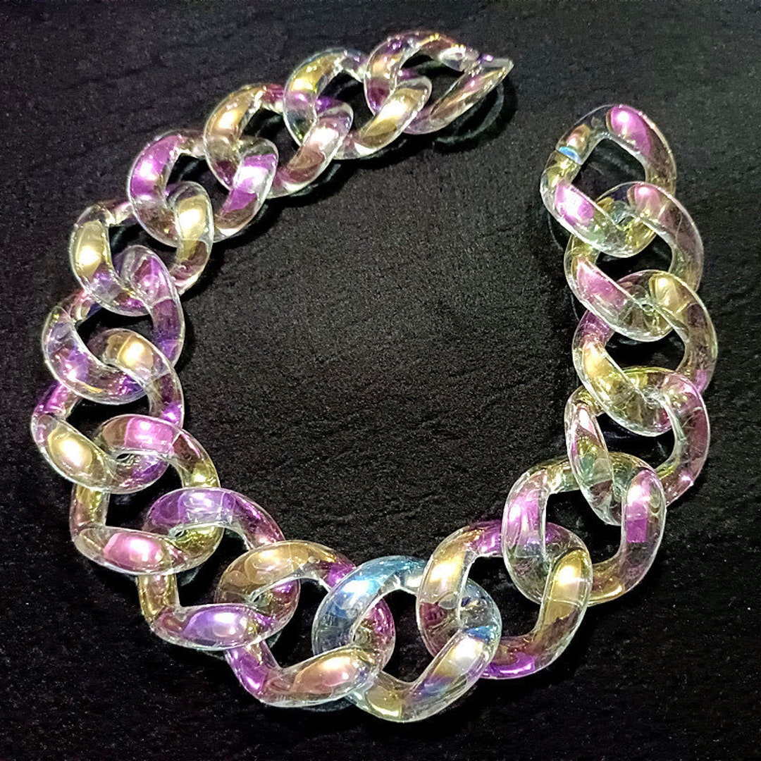Wholesale 1140mm Mixed Colors Baby Chunky Acrylic Open Chain Link