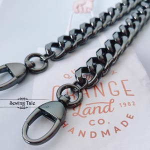 Gunmetal Purse Chain 19mm bag chain replacement strap purse chain bag strap purse handle bag hardware (ST_BL_110)