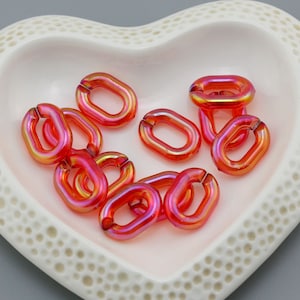 30pcs Translucent Acrylic Chain Oval Links 20x14mm Translucent Plastic Open Links Necklace Chain Links  (ZKPJ114-1)
