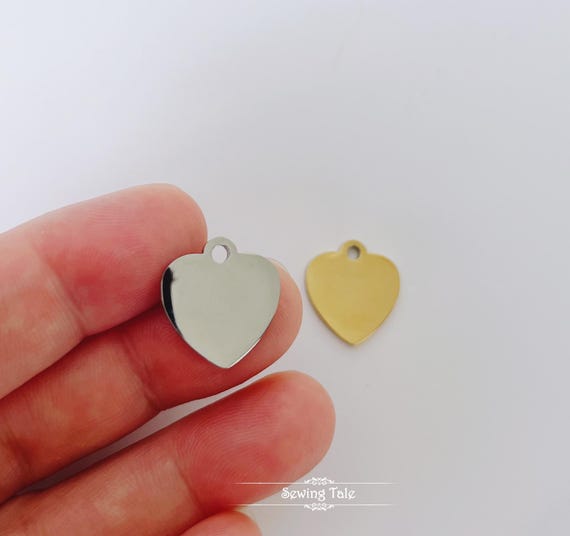 10Pcs Heart Stainless Steel Tags 16x17mm Stamping Blanks Metal Blanks Stamping Plates Pendant Charm Stainless Steel Jewelry Tag (HYJ-MB-004)
