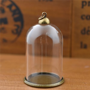 1 Piece Clear Glass Tube Bottles Pendant Charms Vials Wish Bottles Clear Glass Globe  DIY Pendant Charm Supplies  (BLP023)