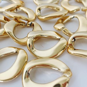 100 Stk Goldfarbe Acrylfarbe Oval Kette Gliederkette Panzerkette Gliederkette Offene Glieder Halskette Kettenglieder (ZKPJ103)