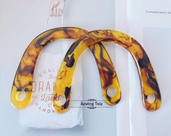 A pair of Acrylic Purse Handles Resin Handbag Handles (ST_L_1184_CE)
