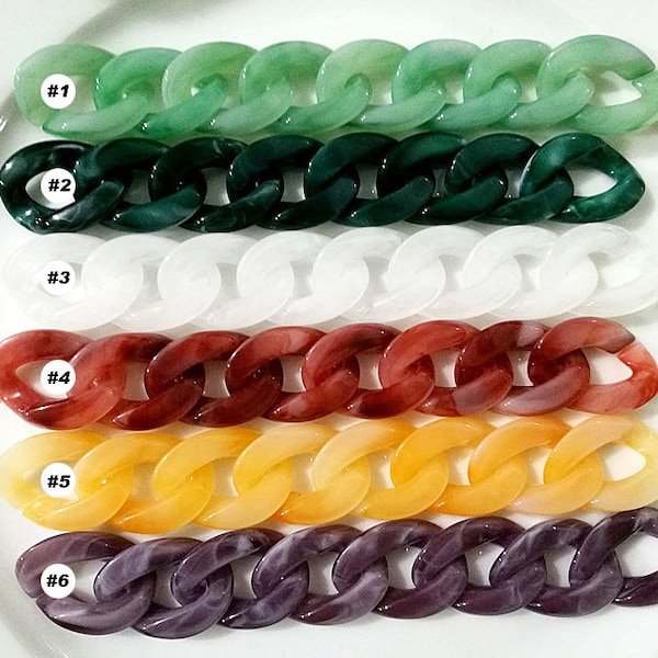 100pcs Acrylic Chain Links Open Link Size 30x20mm Plastic Chain Links Chunky Chain Links Twist Links Oval Links (ZKPJ175)