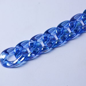 25pcs Translucent Acrylic Chain Oval Links 23x17mm Plastic Curb Chain Link Plastic Open Links Necklace Chain Links  (ZKPJ068)