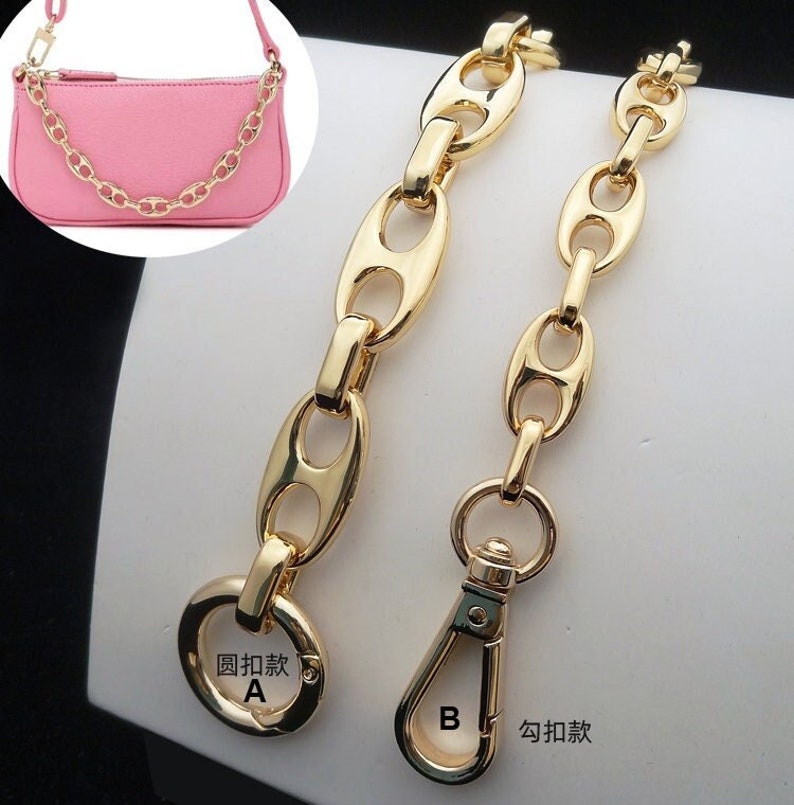 Gold Purse Chain 12mm bag chain replacement strap purse chain bag strap purse handle bag hardware ST_BL_065 image 1