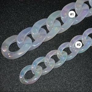Translucent Acrylic Chain Oval Links Plastic Curb Chain Link Plastic Open Links Necklace Chain Links  (ZKPJ161)