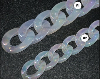 Translucent Acrylic Chain Oval Links Plastic Curb Chain Link Plastic Open Links Necklace Chain Links  (ZKPJ161)