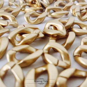 100pcs Matt Gold Acrylic Chain Links Open Link Size 23mmx17mm Plastic Chain Links Chunky Chain Links Twist Links Oval Links (ZKPJ020)