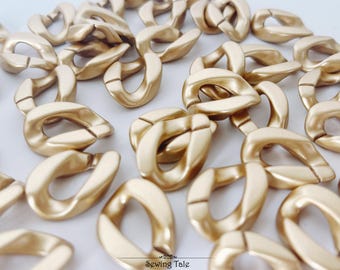 50pcs Acrylic Chain Links Open Link Size 23mmx17mm Plastic Chain Links Chunky Chain Links Twist Links Oval Links (ZKPJ023)