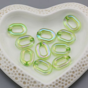 30pcs Translucent Acrylic Chain Oval Links 20x14mm Translucent Plastic Open Links Necklace Chain Links  (ZKPJ114-8)