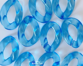 100pcs Acrylic Chain Links Open Link Size 24mmx18mm Plastic Chain Links Chunky Chain Links Twist Links Oval Links (ZKPJ030)
