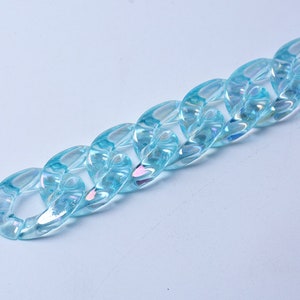 25pcs Translucent Acrylic Chain Oval Links 23x17mm Plastic Curb Chain Link Plastic Open Links Necklace Chain Links  (ZKPJ062)