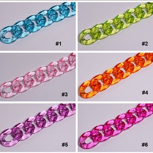 20pcs Translucent Acrylic Chain Oval Links 30x40mm Plastic Curb Chain Link Plastic Open Links Necklace Chain Links ZKP160 zdjęcie 2