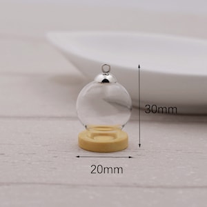 1 Piece Clear Glass Ball Bottles Pendant Charms Vials Wish Bottles Clear Glass Globe  DIY Pendant Charm Supplies  (BLP011)