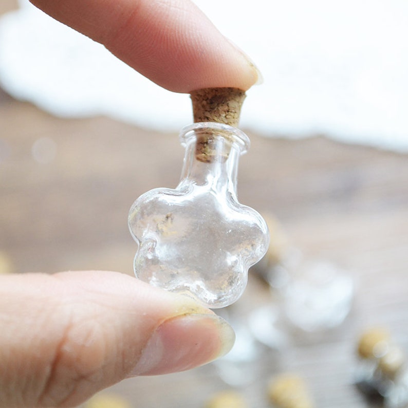 2 Pieces Clear Glass Ball Bottles Pendant Charms Vials Wish Bottles Clear Glass Globe DIY Pendant Charm Supplies BLP049 image 1