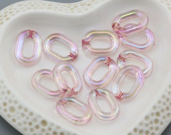 30pcs transluzente Acryl Kette Oval Links 20x14mm transluzente Kunststoff offene Links Halskette Kettenglieder (ZKPJ114-4)