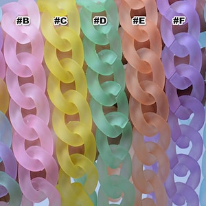 25pcs Iridescent Acrylic Chain Links 20x30mm Translucent Plastic Open Links Matte Necklace Chain Links  (ZKPJ079)