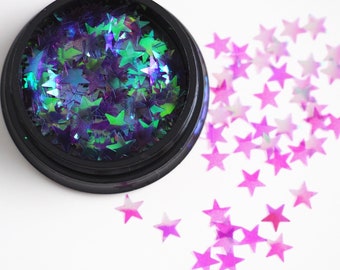 Un apport de moule silicone boîte lâche étoiles holographiques Sparkle Glitter Craft Glitter Nail Art Glitter Supplies (DJ_F_010)