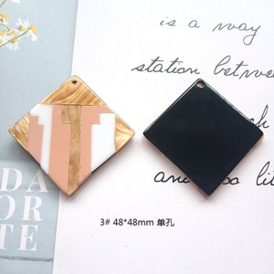 Acetate Charm Acetate Acrylic Pendant Earring Resin Charms 48x48mm DIY Jewelry Making Craft Supplies E-AT325