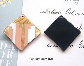 Acetate Charm Acetate Acrylic Pendant Earring Resin Charms 48x48mm DIY Jewelry Making Craft Supplies E-AT325