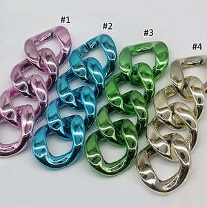 100pcs Acrylic Chain Links Open Link Size 40x33mm Plastic Chain Links Chunky Chain Links Twist Links Oval Links (ZKPJ299)