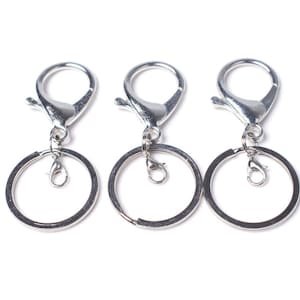 8pcs 30mm Silver Keychain Key Ring With Lobster Clasps Flat Split Ring for Keychains DIY Key Chain Jewelry Making Supplies (DJ_P_021)