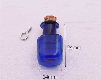 1 Piece Glass Ball Bottles Pendant Charms Vials Wish Bottles Clear Glass Globe  DIY Pendant Charm Supplies  (BLP045)