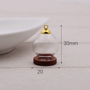 1 Piece Clear Glass Ball Bottles Pendant Charms Vials Wish Bottles Clear Glass Globe  DIY Pendant Charm Supplies  (BLP012)