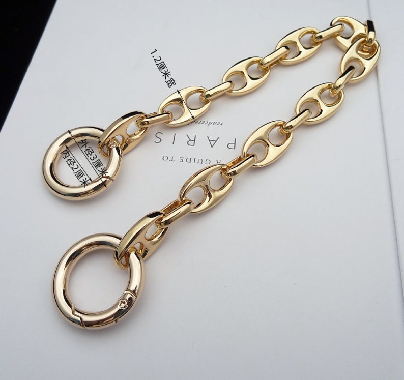 Gold Purse Chain 12mm bag chain replacement strap purse chain bag strap purse handle bag hardware ST_BL_065 image 2