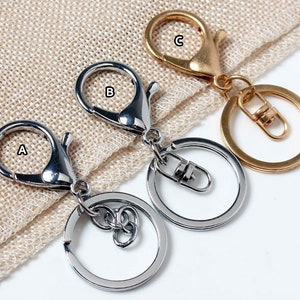 10pcs 25mm Keychain Key Ring With Lobster Clasps Flat Split Ring for Keychains DIY Key Chain Jewelry Making Supplies (DJ_P_030)
