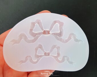 Juego de moldes de silicona con forma de lazo para resina epoxi, para hacer joyas, aretes y pendientes (DJ_M_100)