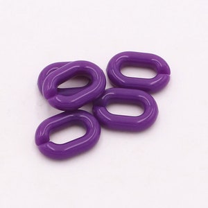 50pcs Acrylic Chain Links 15x20mm Plastic Links Open Links Matte Necklace Chain Links  (ZKPJ152)