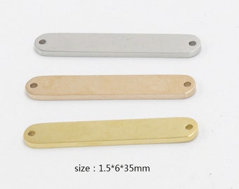 10Pcs Stainless Steel Blank Bar 6x35mm Stainless Steel Bar Stick Pendant Charm Stainless Steel Bar Neckace Blanks Engraving  (HYJ-MB-021)