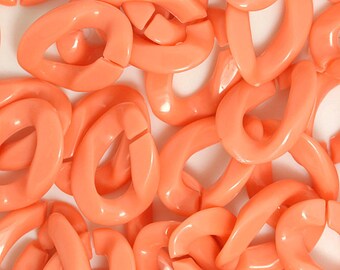 100pcs Acrylic Chain Links Open Link Size 23mmx17mm Plastic Chain Links Chunky Chain Links Twist Links Oval Links (ZKPJ005)