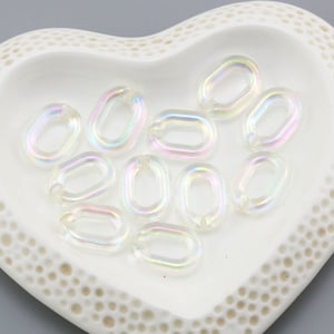 30pcs Translucent Acrylic Chain Oval Links 20x14mm Translucent Plastic Open Links Necklace Chain Links  (ZKPJ114-10)