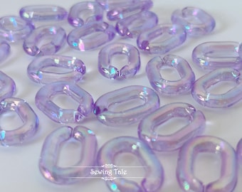 30pcs Translucent Acrylic Chain Oval Links 20x14mm Translucent Plastic Open Links Necklace Chain Links  (ZKPJ114-5)