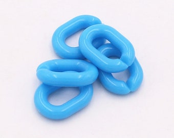 50pcs Acrylique Chain Links 15x20mm Plastique Liens Ouverts Liens Mat Collier Maillons De Chaîne (ZKPJ150)