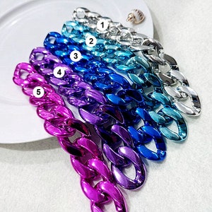 100pcs Acrylic Chain Links Open Link Size Plastic Chain Links Chunky Chain Links Twist Links Oval Links (ZKPJ252)