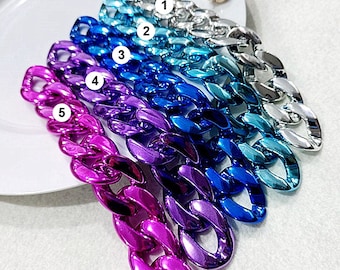 100pcs Acrylic Chain Links Open Link Size Plastic Chain Links Chunky Chain Links Twist Links Oval Links (ZKPJ252)