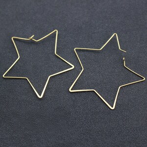 10pcs Star Brass Ear Hook 47mm Ohrring Charms Rohe Brass Post Charm Earwire Hook Hook Hinterring Halskette Schmuck Supplies (DJ_P_380)